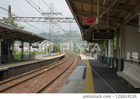 Kintetsu "Limited Express Ujiyamada bound" train Sakakibara Onsenguchi Station Kintetsu "Limited Express Ujiyamada bound" train Sakakibara Onsenguchi Station 128824226