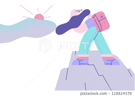 Extreme sport, hiking, achievement concept 128824376