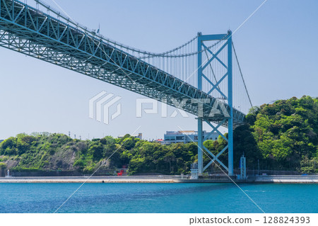 <Fukuoka Prefecture> View of the Kanmon Straits and Kanmon Bridge <Fukuoka Prefecture> View of the Kanmon Straits and Kanmon Bridge 128824393