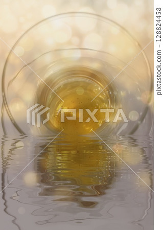 Abstract Turkish Tea Reflection with Golden Bokeh Abstract Turkish Tea Reflection with Golden Bokeh 128824458