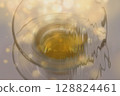 Abstract Turkish Tea Reflection with Golden Bokeh 128824461