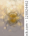 Abstract Turkish Tea Reflection with Golden Bokeh 128824462