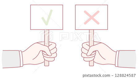 Voting Symbols Utilizing Check and Cross Signs for Effective Decision Making Processes 128824587