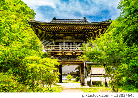 [World Heritage Iwami Ginzan Silver Mine Site and its Cultural Landscape] [Important Preservation] Omori Ginzan Silver Mine: The mountain gate of Shogenji Temple in early summer 2, Oda City, Shimane Prefecture 128824645