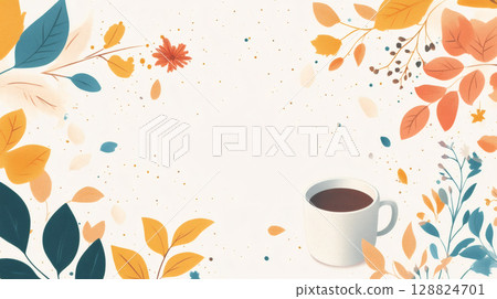 Autumn fallen leaf frame Autumn fallen leaf frame 128824701
