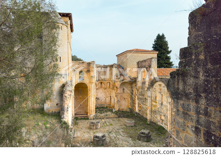 View of the ruins of Monastery of San Pedro de Arlanza in Burgos province, Spain. View of the ruins of Monastery of San Pedro de Arlanza in Burgos province, Spain. 128825618