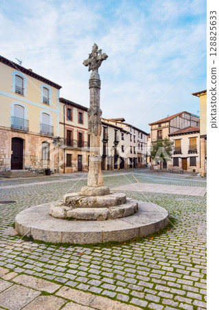 Ancient medieval village of Covarrubias in Burgos Province, Spain. 128825633