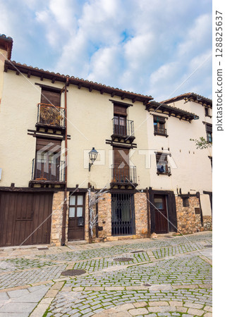 Ancient medieval village of Covarrubias in Burgos Province, Spain. 128825637