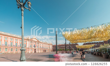 The Capitole de Toulouse timelapse showcases the historic city hall. France The Capitole de Toulouse timelapse showcases the historic city hall. France 128826255
