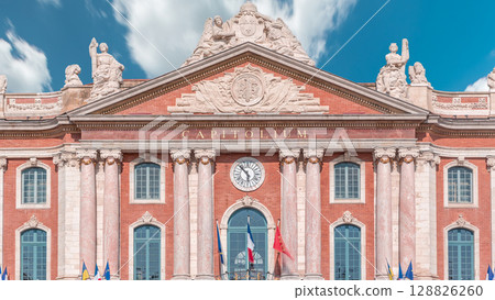 The Capitole de Toulouse timelapse showcases the historic city hall. France The Capitole de Toulouse timelapse showcases the historic city hall. France 128826260