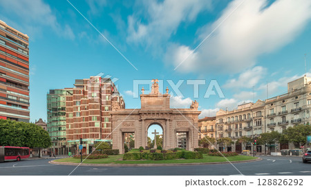La Porta de la Mar timelapse hyperlapse in Valencia, Spain. La Porta de la Mar timelapse hyperlapse in Valencia, Spain. 128826292