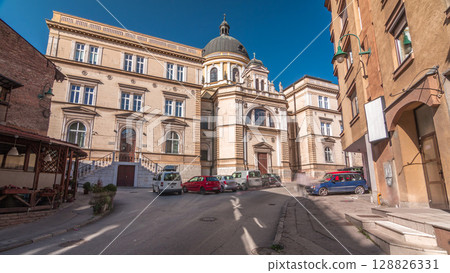 The external facade of Saints Cyril and Methodius Church timelapse hyperlapse, Sarajevo The external facade of Saints Cyril and Methodius Church timelapse hyperlapse, Sarajevo 128826331