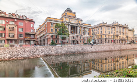 The Rectorate and Law School Building in Sarajevo timelapse hyperlapse The Rectorate and Law School Building in Sarajevo timelapse hyperlapse 128826335