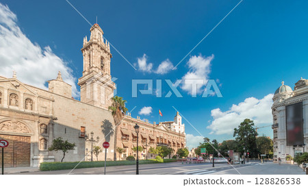Plaza Tetuan timelapse hyperlapse with the Santo Domingo Convent in Valencia, Spain Plaza Tetuan timelapse hyperlapse with the Santo Domingo Convent in Valencia, Spain 128826538