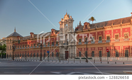The Palace of San Telmo timelapse hyperlapse in Seville, Spain 128826658