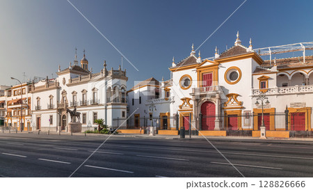 Plaza de Toros de la Real Maestranza de Caballeria de Sevilla timelapse hyperlapse Plaza de Toros de la Real Maestranza de Caballeria de Sevilla timelapse hyperlapse 128826666