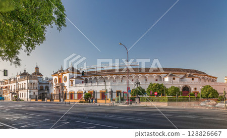 Plaza de Toros de la Real Maestranza de Caballeria de Sevilla timelapse hyperlapse Plaza de Toros de la Real Maestranza de Caballeria de Sevilla timelapse hyperlapse 128826667