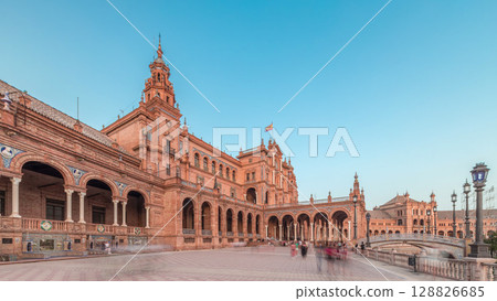 Plaza de Espana timelapse hyperlapse in Seville, Spain Plaza de Espana timelapse hyperlapse in Seville, Spain 128826685