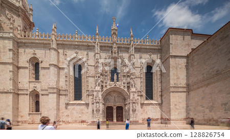 Mosteiro dos Jeronimos, located in the Belem district timelapse hyperlapse of Lisbon, Portugal. 128826754