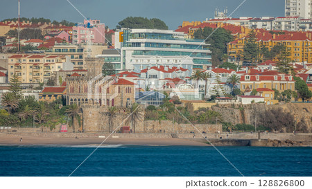 Forte da Cruz at Tamariz Beach timelapse, Estoril, Portugal 128826800