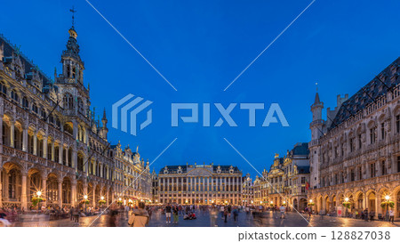 The Grand-Place day to night timelapse hyperlapse in Brussels, Belgium. The Grand-Place day to night timelapse hyperlapse in Brussels, Belgium. 128827038