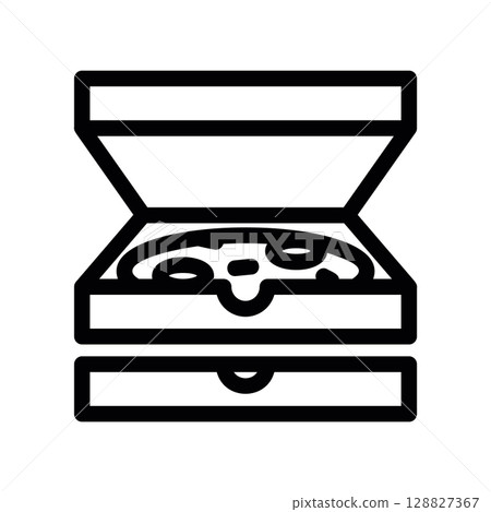 Stack of Two Pizza Boxes with the Top One Open Icon 128827367