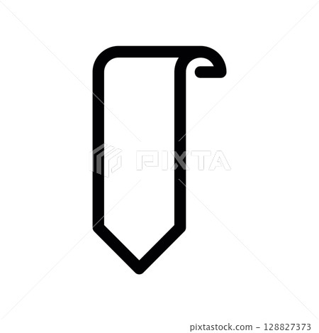 Single Ribbon Bookmark Icon with a Folded Top and Pointed Tip 128827373