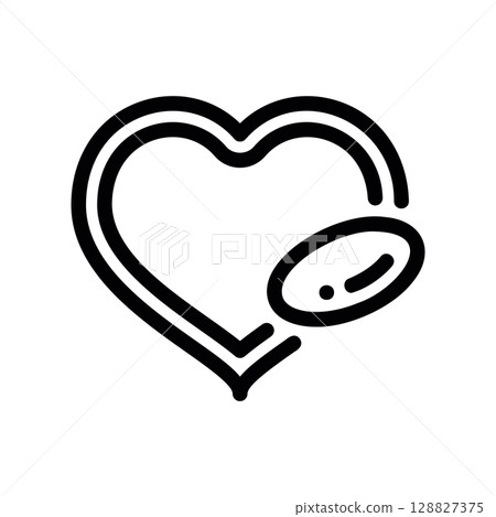 Heart and Pill Icon Representing Cardiac Medication or Health Heart and Pill Icon Representing Cardiac Medication or Health 128827375