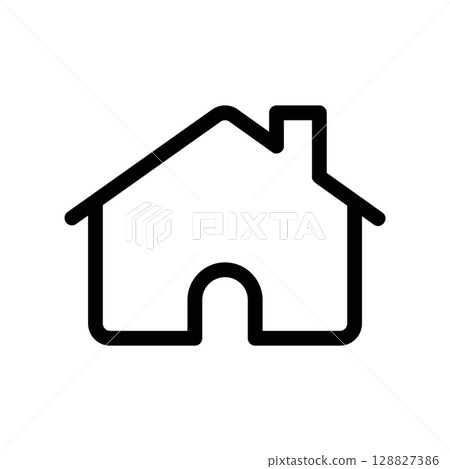 Simple Line Art Icon of a House for a Web Homepage 128827386