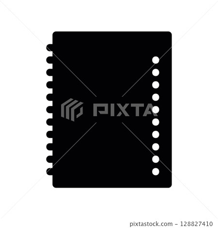 Side View of a Spiral Bound Notebook with Perforated Pages Side View of a Spiral Bound Notebook with Perforated Pages 128827410
