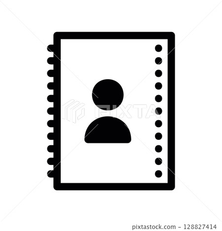 Spiral Bound Address Book with a Person Icon on the Front 128827414