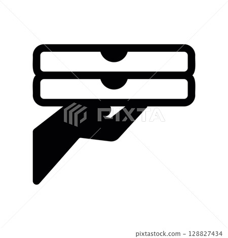 Hand Holding a Stack of Two Pizza Boxes for Delivery or Takeout Hand Holding a Stack of Two Pizza Boxes for Delivery or Takeout 128827434