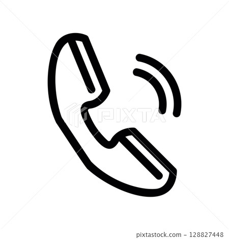 Ringing Telephone Handset Icon with Sound Wave Lines Ringing Telephone Handset Icon with Sound Wave Lines 128827448
