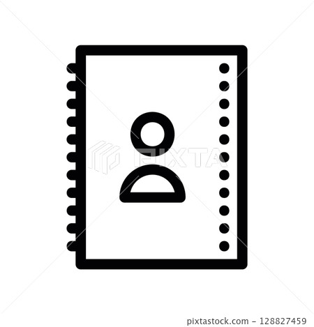 Contact List Icon with a Person Symbol on the Cover 128827459