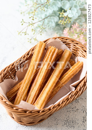 Churros in a basket 128827473