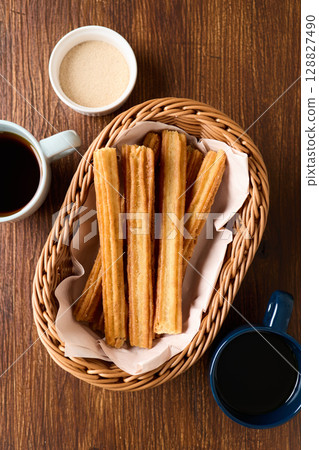 Churros in a basket Churros in a basket 128827490