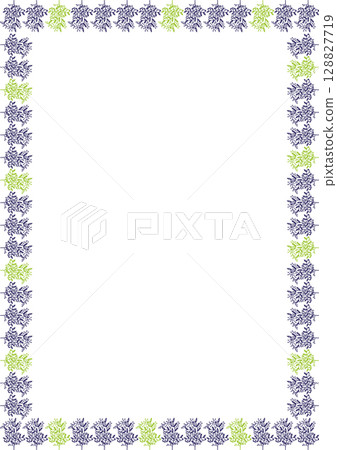 Frame template with spring plant decoration. Colorful branches element. Baby shower design 128827719