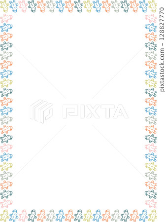 Cute Christmas gingerbread frame. Cartoon new year holidays 2d illustration. Frame with empty space Cute Christmas gingerbread frame. Cartoon new year holidays 2d illustration. Frame with empty space 128827770