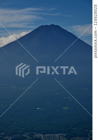 Mount Fuji in summer, seen from Kurodake Observatory in the Misaka Mountains 128828028