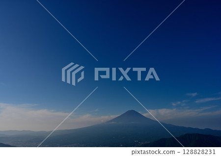 Mount Fuji from Shindo Pass in the Misaka Mountains, copy space 128828231
