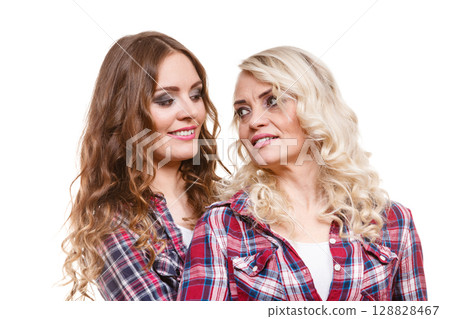 Portrait adult daughter with mother. Portrait adult daughter with mother. 128828467