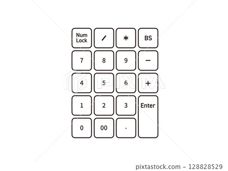 簡單的數字鍵盤插圖素材 128828529