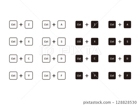 Control key shortcut illustration set 128828530