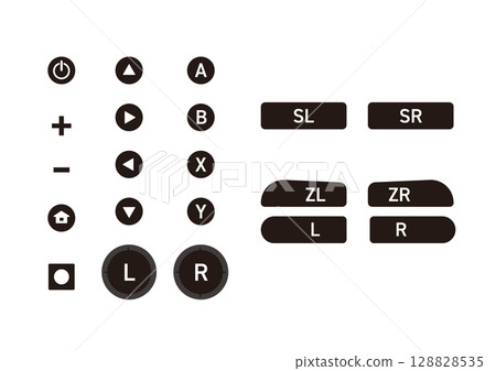Flat simple game buttons illustration set 128828535