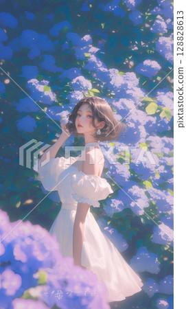 beautiful white dress woman 128828613