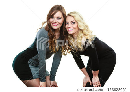 Adult mother and daughter portrait 128828631