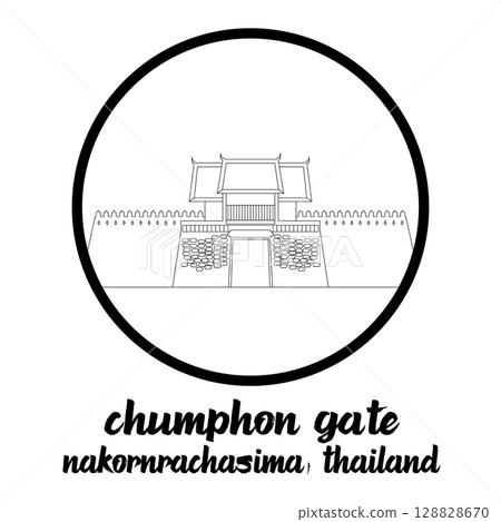Circle Icon Chumphon Gate. Vector illustration 128828670