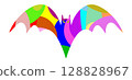 Colorful Abstract Bat Silhouette Illustration 128828967