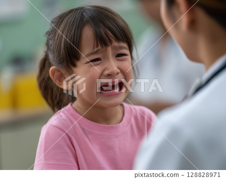 Scared, sad, crying girl Scared, sad, crying girl 128828971