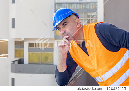 Troubled and pensive engineer Troubled and pensive engineer 128829425
